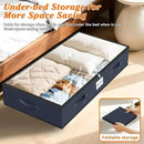 SpaceWhisper 90L Under Bed Storage Containers, 6-Pack Storage Bins with Clear Top, Foldable Closet Organizers and Storage with Label Holder for Clothing, Blankets, Comforter & Pillows(Blue) by CozyNest Decor
