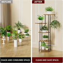 Plant Stand Indoor with Grow Light, 5-Tiered Tall Plant Stand Indoor, Metal Plant Shelf with Hanging Basket Hook and Adjustable Light, Ideal for Living Room, Garden, Patio (Black Brown) by GreenHaven Gardens