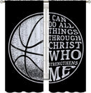 Basketball Blackout Curtains for Boy Girl Room Darkening Decor,Sport Theme and White Motto Dark Background Bedroom Living Room Home Rod Pocket Thermal Insulated Window Curtain/Drapes Panel,63x63 Inch… by TinyTreasures Baby Boutique
