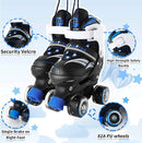 Adjustable 4 Size Kids Roller Skates With Light up Wheels for Girls Ages 5-8-12, Safe and Fun Illuminating Skates for Kids, Toddlers, Boys by TinyTreasures Baby Boutique