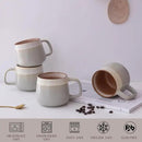 Ceramic Coffee Mugs Set of 4, 12 oz Stoneware Coffee Cups with Comfortable Handle for Latte, Tea, Cappuccino, Cocoa -Microwave and Dishwasher Safe - Modern Unique Aesthetic - Reactive Glaze by CozyNest Decor