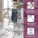 BLACK+DECKER 3 Tier Expandable Collapsing Foldable Laundry Rack for Air Drying Clothing, Space Saving Heavy Duty Lightweight Metal Drying Rack(Silver) by CozyNest Decor