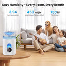 Humidifiers for Bedroom Large Room Home - GloryAir 6L Quiet Top Fill Cool & Warm Mist Humidifier with Smart Humidity Control, Remote Control, 7-Color Light, Humidistat, Oil Diffuser for Plants & Baby by TinyTreasures Baby Boutique