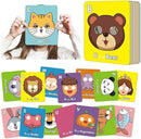 Alphabet ABC Flash Cards with Animal Masks, Animal mask Alphabet Cards, Interactive Education Games, Learn Letters, English Phrases(26 Pcs Colorful) by TinyTreasures Baby Boutique