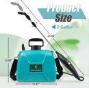 2 Gallon Battery Powered Garden Sprayer, Electric Sprayer with USB Rechargeable Handle, 3 Mist Nozzles, Retractable Wand, Water Pump Sprayers with Adjustable Shoulder Strap for Yard, Lawn and Garden by GreenHaven Gardens