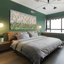 amatop Extra Large Floral Wall Picture for Living Room Modern Botanical Canvas Prints Flower Field Wall Decor Abstract Nature Art Wildflower Garden Pink Green Stretched Artwork Bedroom Office 58x29 in by CozyNest Decor