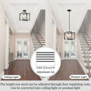 ANKYLHUA Black Nickel Chandelier,6-Lights Ceiling Light Fixture E12,Adjustable Hight Pendant Lights Kitchen Island,Chandeliers for Dining Room Bedroom,Entryway,Foyer by CozyNest Decor