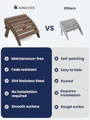KINGYES Folding Adirondack Ottoman for Adirondack Chair, Brown by CozyNest Decor