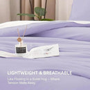 Litanika Lavender Purple Comforter Full Size, 3 Pieces Lightweight Solid Bedding Comforter Set, All Season Fluffy Bed Set (79x90In Comforter & 2 Pillowcases) by CozyNest Decor