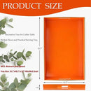 Spsyrine Orange Decorative Serving Tray with Handles, Elegant Plastic Coffee Table Tray for Ottoman, Living Room, Home Decor 15.6" X 10.2" by CozyNest Decor