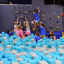 Foam Pit Cubes, 24 PCS 5 Inches Gymnastics Foam Blocks Trampoline Blocks, Multi-Sport Protective Padding for Gymnastics, Trampoline, Parkour, Skate Parks & BMX - Grey & Blue by TinyTreasures Baby Boutique