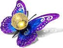Solar Lights Outdoor Garden Butterfly Decor, Metal Butterfly Statue Decoration with LED Crackle Glass Globe, Solar Powered Lighted Garden Art Decor for Patio Lawn Yard Pathway Tabletop Ground by CozyNest Decor