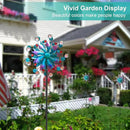 Solar Wind Spinners for Yard and Garden-60.6 Inch 360° Metal Wind Sculptures Outdoor Clearance Kinetic Windmills with Multi Color Led Glass Ball by CozyNest Decor