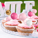 75 Pieces Cake Balls Topper Decorations Foam Cupcake Topper Mini Balloon Cake Topper Balls Cake Picks for Cake Deco Birthday Party Wedding（Rose Pink, Pink, Gold, White） by TinyTreasures Baby Boutique