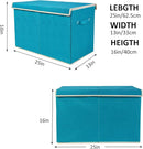 popoly Large Toy Box Chest Storage with Flip-Top Lid, Collapsible Toy Bin Storage Organizer for Boys, Kids, Girls, Toys, Playroom Organizers, 25"x13" x16"(Linen Teal) by TinyTreasures Baby Boutique
