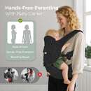 FRUITEAM 6-in-1 Baby Carrier with Hip Seat for Breastfeeding, All Seasons, All Position Adjustable Baby Chest Carrier with Lumbar Support, Adapt to Newborn, Infant & Toddler (Cool Black) by TinyTreasures Baby Boutique