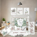 Personalized Baby Bedding Set - 5 Pcs Custom Toddlers Bedding Set with Infant Name - Soft Double Layer Nursery Crib Set for Girls Boys - Customized Infant Gifts for Baby Shower - Forest Deer by TinyTreasures Baby Boutique
