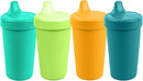 Re-Play Sippy Cups for Toddlers - 10 Oz. Reusable Spill Proof Cups for Kids, Dishwasher/Microwave Safe - Made in USA - Set of 4-3.13" x 6.25" - Aqua Asst. by TinyTreasures Baby Boutique