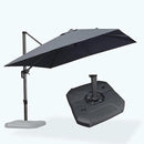 PURPLE LEAF Patio Umbrella with Base 10 Feet Outdoor Cantilever Square Umbrella Aluminum Offset Umbrella with 360-degree Rotation for Garden Deck Pool Patio, Grey by GreenHaven Gardens