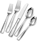 KEAWELL Premium 20/45/65 Piece Louis Hammered Silverware Set with Squared Edge, 18/10 Stainless Steel, Service for 4/8/12, Fine Flatware Set, Dishwasher Safe (45) by CozyNest Decor