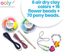 Ooly Creatibles Air Dry Clay Jewelry Kit for Kids, DIY Art Jewelry Making Kit with 6 Clay Colors, Beads, Shaping Tool, and Elastic Yarn, Non-Toxic Summer Crafts for Kids Ages 6 and Up by TinyTreasures Baby Boutique