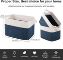 OIAHOMY Storage Baskets - Woven Cotton Rope Baskets for Shelves, Toy Towel Organizer Bins, Pack of 3, Blue & White by CozyNest Decor