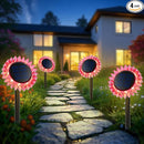 Outdoor Solar Lights, 4 Pack Led Solar Sunflower Lights, Stake/Wall 2-in-1 Waterproof Solar Garden Lights for Yard, Landscape, Fence, Patio, Driveway, Pathway, Backyard Decoration (Warm White) by GreenHaven Gardens