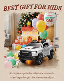 Licensed Ram 1500 RHO 12V Kids Ride on Truck, Toddler Ride on Toys with Remote Control, Children Electric Vehicles with Truck Bed Storage, Smooth Start, Music, Bluetooth (White) by TinyTreasures Baby Boutique