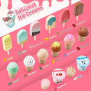 WHOHOLL Wooden Ice Cream Counter Playset for Toddler Girl Toys, Play Store Pretend Toy Food Play Kitchen Accessories with Fake Money & Coin, Gifts for 3+ Year-Old Kids (Pink) by TinyTreasures Baby Boutique