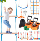 VEVOR Warrior Obstacle Course for Kids, 56FT Slackline with Gym Rings, Monkey Bars, Rope Knots, Portable Outdoor Course Training Equipment Set for Backyard by TinyTreasures Baby Boutique