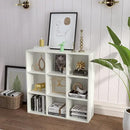 9-Cube Storage Shelf Bookcase - Wooden 3-Tier Floor Standing Open Bookshelf for Home and Office, Display Cabinet, Warm White by CozyNest Decor