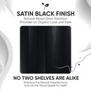 Homeforia Black Floating Shelf 18 inch, High End Solid Real Wood 18inch Bathroom Floating Shelves for Wall Mounted, Black Wooden 18in Floating Shelves, Heavy Duty Bracket, 18 X 6.5 X 1.75 in, Set of 4 by CozyNest Decor