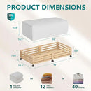 Bamboo Under Bed Storage Containers- Underbed Organizer with Wheels with Large Dust Bag,Sturdy Wood Rolling Under the Bed Shoe Storage Organizer Drawer 2 Packs (Nature, Long) by CozyNest Decor