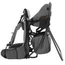 ClevrPlus Cross Country Baby Backpack Carrier, Grey, Toddler Hiking Backpack with Comfortable Seat, Adjustable Straps & Belt, Foldable Frame Lightweight Large Capacity Child Carrier for Outdoor by TinyTreasures Baby Boutique
