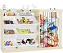 Kids Toy Storage Organizer with 6 Removable Plastic Bins Toddler Montessori Bookshelf with Stuffed Animal Net Holder Baby Bookcase Plush Organizer for Playroom,Bedroom,Kids Room,Classroom by CozyNest Decor
