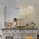 Modern Crystal Silver Chandelier, 55" Large Rectangular Oval Tree Branch Crystal Chandeliers for Dining Room,16-Light Flush Mount K9 Crystal Chandeliers, for Kitchen Island,Dining Room by CozyNest Decor