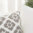HWY 50 Grey Gray Decorative Throw Pillow Covers 18x18 Inch (1 Piece), Embroidered Cotton Farmhouse Cushion Cover Pillow Case for Sofa Couch Living Room Bed, Geometric Diamond Floral by CozyNest Decor