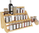Bamboo Spice Rack Organizer -3-Tier Spice Rack for Countertop,Cabinet Spice Rack Organizer for 27 Spice Jars(4oz)，Step Shelf (yellow) by CozyNest Decor