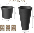 Kante Tall Round Planter Set of 2, 29" H Large Decorative Planter Pots for Outdoor Indoor Garden Patio Front Porch (Black) by GreenHaven Gardens