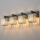 Modern 4-Light Black Crystal Bathroom Vanity Light Fixtures by CozyNest Decor