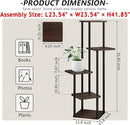 AZERPIAN Plant Stand 5 Tier Indoor Metal Flower Shelf for Multiple Plants Corner Tall Flower Holders for Patio Garden Living Room Balcony Bedroom, Black Oak (5 Tier-Black Oak) by GreenHaven Gardens