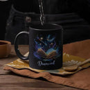 Personalized Sparkling Book Coffee Mug, Custom Name Enchanted Book Design Cup, Customized Fantasy Inspired Ceramic Mug, Gift For Women Men, Book Enthusiasts Black Cup 11oz Or 15oz by CozyNest Decor