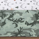 The Peanutshell 3 Piece Baby Crib Bedding Set for Boys - Newborn, Infant & Toddler Nursery Bed Set Decor with Fitted Crib Sheet, Dust Ruffle Comforter - Woodland Camo by TinyTreasures Baby Boutique