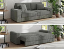 91-Inch Corduroy Pull Out Couch with Storage, Convertible Queen Sleeper Sofa with Pull Out Bed, Hide a Bed Couches for Bedroom, Guest Room, Apartment, Small Places, RV (Grey) by CozyNest Decor