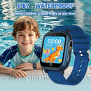 Kids Smart Watch Gift for Boys Ages 3-12, IP67 Waterproof, 32 Puzzle Games, HD Touchscreen Dual Camera Vedio Pedometer Music Player, Kids Watch Toy Birthday Gifts for Boys Ages 5 6 7 8 9 10 (Blue) by TinyTreasures Baby Boutique
