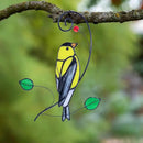 Lolitarcrafts Goldfinch Stained Glass Window Hangings Bird Suncathers for Window by GreenHaven Gardens