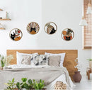 RETRART Boho Black Cat Wall Art Black Cat Room Decor Aesthetic, 4-Piece Farmhouse Geometric Wooden Cat Wall Decor Mid-Century Bohemian Moon Sun Design for Nursery, Bedroom Perfect Cat Lover Gifts by CozyNest Decor