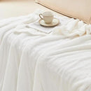 EMME Muslin and Fleece Twin Blanket Reversible - 60"*80" Cream Soft Warm Throw Blankets for Couch Bed Picnic Travel Bed by CozyNest Decor