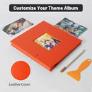 RECUTMS Photo Album Self Adhesive Magnetic Scrapbook 4x6 5x7 8x10 Pictures Scrapbook Album, 40 Pages Photo Book for DIY Baby Family Wedding with Metal Pen and Plastic Board (Orange) by TinyTreasures Baby Boutique