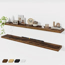 Fun Memories 72 Inch Floating Shelves for Wall 2 Pack Shelves for Bedroom|Kitchen|Bathroom 72 x 9.3 Inch Wood Floating Shelf with Invisible Brackets for Books|Storage|Decor, Rustic Brown by CozyNest Decor